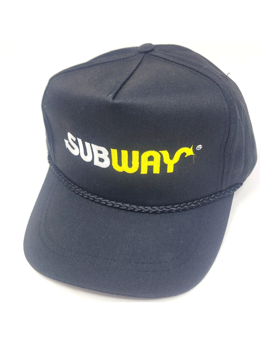 Vintage Subway Sandwiches Hat Black Embroidered Logo Strapback Snapback Rope Cap